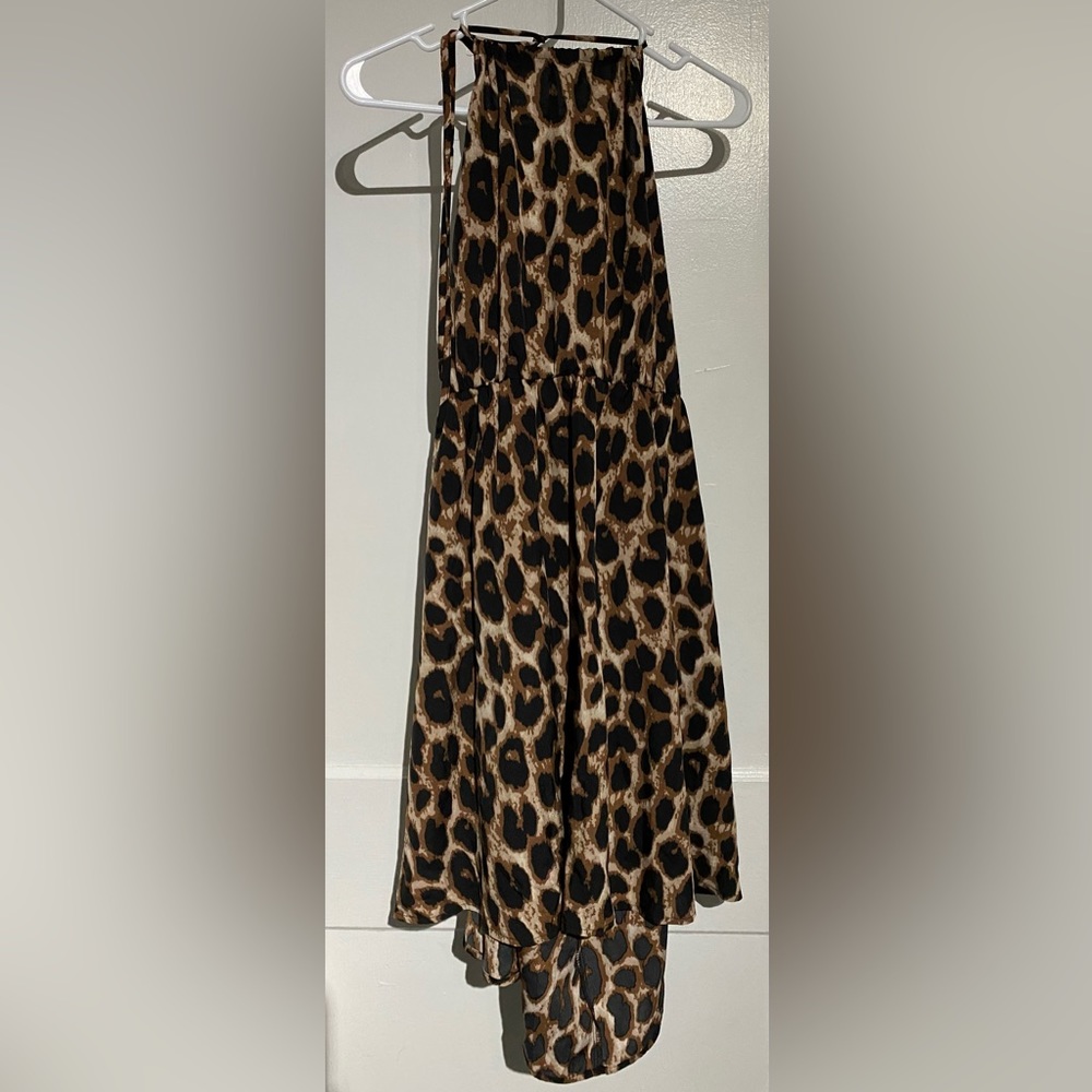 SHEIN 2XL Leopard Print halter Sun Dress. Black/ brown. Like new. - Picture 2 of 3